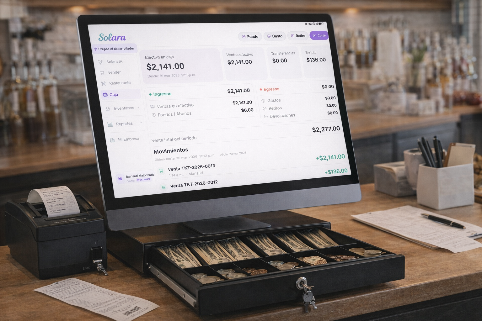 Control total del dinero.